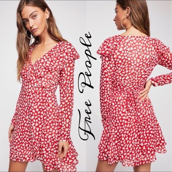 ✨HP✨Frenchie Valentine's Day Wrap Casual Dress✨ - Picture 1 of 7